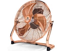 AERSON vloerventilator 50 cm | waaier met drie standen 120W | staande ventilator | hoge luchtstroom | robuuste metalen uitvoering | hellingshoek ca. 110 graden