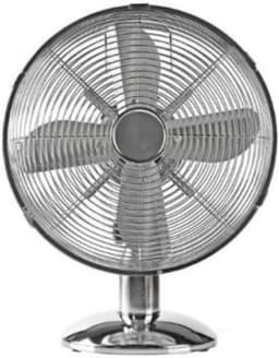Metalen Tafelventilator - Persoonlijke Koeler - Verkoeling op Kantoor - Instelbare Luchtstroom - 30 cm Diameter - Chroom — thumbnail 3