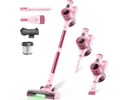 Draadloze stofzuiger - Handstofzuiger - Snelle schoonmaak - Krachtige zuigkracht - 45 kPa - Roze