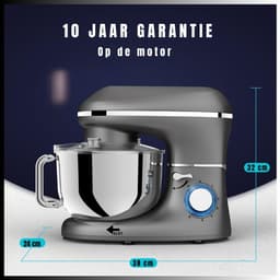 SVN® Mixer met mengkom - Mixer - Mixer met mengkom keukenmachine - Zilver/ Zwart - 22cm x 35cm x 30cm — thumbnail 3