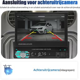 ESSGOO 1 Din Autoradio - 7" HD Touchscreen Handmatig Opvouwbaar Scherm - Apple CarPlay & Android Auto & MirrorLink- USB, AUX, TF, FM — thumbnail 3