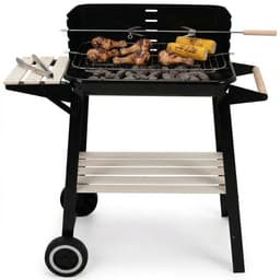 Lomera Verrijdbare Barbecue - Barbecue op Wielen - Houtskoolbarbecue - Barbecue Grill - Barbecue met Zijtafel - Tuinbarbecue - Buiten Barbecue - BBQ — thumbnail 1