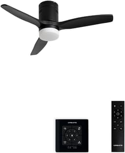 CREATE - Plafondventilator 40W silent 100% hout - S - Met licht - Controller voor wandmontage - WIND CALM NATURAL WOOD — thumbnail 1