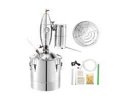 RVS Distilleerketel 70L – Water en Alcohol Distilleerapparaat – Complete Destilleer Set met Thermometer – 304 Roestvrij Staal – Fermentatieketel met Condensor en Koelspiraal – Voor Thuisgebruik en Semi Professioneel Gebruik