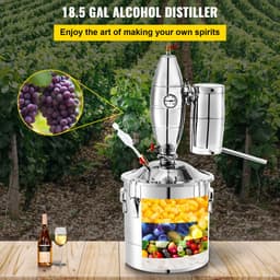 RVS Distilleerketel 70L – Water en Alcohol Distilleerapparaat – Complete Destilleer Set met Thermometer – 304 Roestvrij Staal – Fermentatieketel met Condensor en Koelspiraal – Voor Thuisgebruik en Semi Professioneel Gebruik — thumbnail 5
