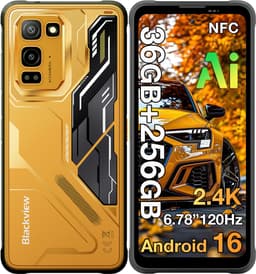 Blackview FORT 5 Robuuste Smartphone - 36GB RAM+256GB ROM - 5000 mAh 33W - 6,78 inch 120Hz - Android 16 - 108MP+50MP AI-Camera - Dual SIM 4G - IP68/IP69K Outdoor Telefoon - Nachtzicht, NFC, GPS,OTG, FM - Geel — thumbnail 1