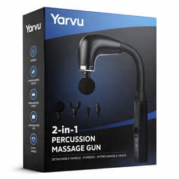 Yarvu -Massage Gun pistool – 2-in-1 Percussie Massagepistool – Draadloos Percussiemassageapparaat – Nek Rug Massage - Met 9 Snelheden – 4 Opzetstukken - Zwart — thumbnail 5