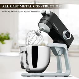 Volledig metalen keukenmachine met 8 snelheden en timerfunctie – ideaal voor elke baksessie — thumbnail 2