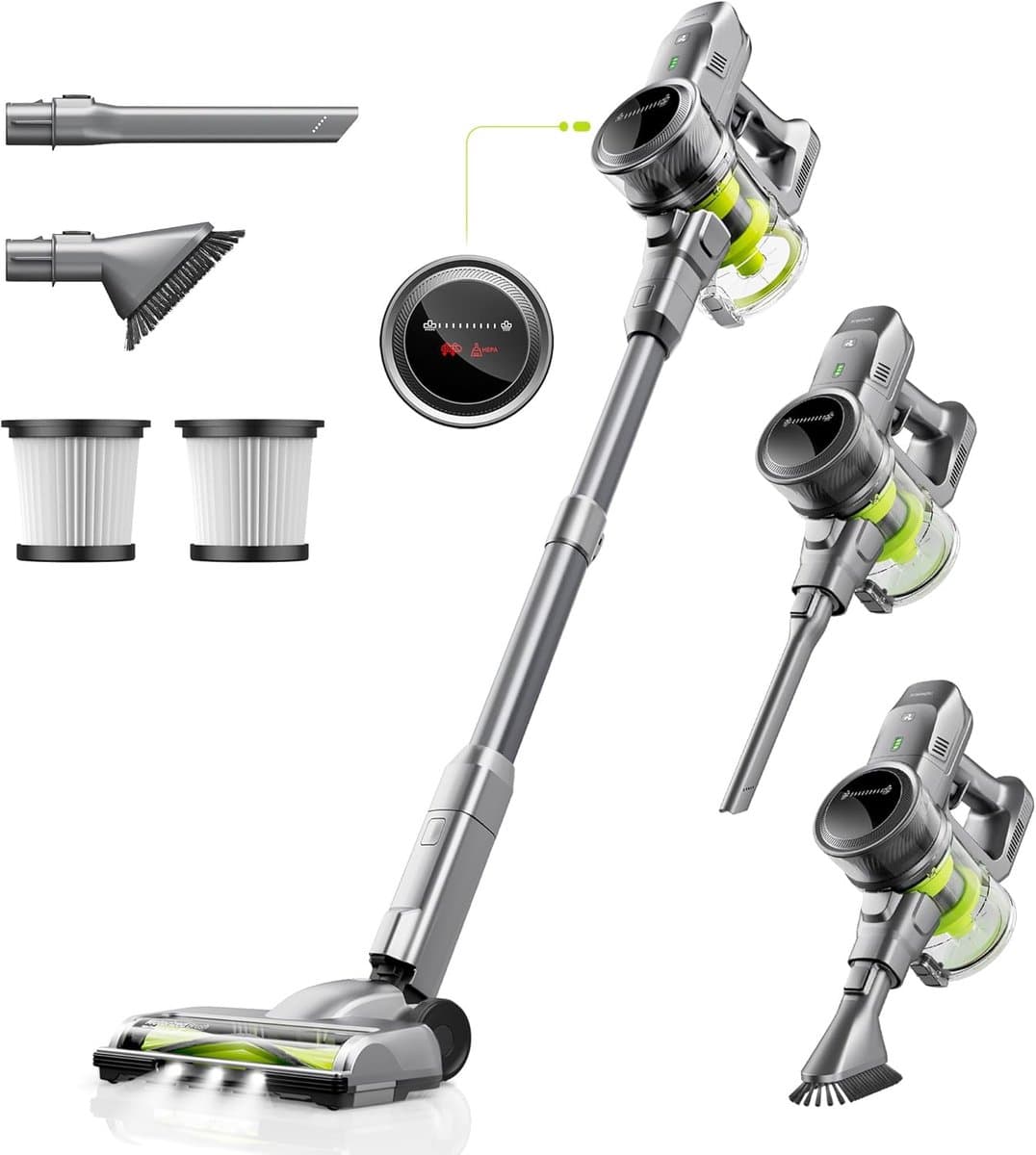 Draadloze Steelstofzuiger – 26 kPa – 250W Borstelloze Motor – 40 Min – LED Display — afbeelding 1