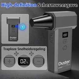 2-in-1 Elektrische Luchtblazer en Mini Stofzuiger - 180000 RPM Hogedruk Luchtstroom - 100 Niveaus Instelbaar - LED Display - 8000mAh Accu - Draagbare Air Duster voor PC Auto en Huishouding — thumbnail 3