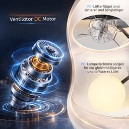 NETTLIFE Plafondventilator met Verlichting G9 - Stil - Met Afstandsbediening - 6 Snelheden - Timer - Voor Keuken & Eetkamer - Zonder Lampen — thumbnail 2