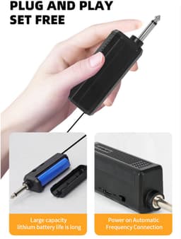 Draadloze microfoon – microfoon - Draadloos microfoonsysteem – Professionele dynamische microfoon – 60 meter zendbereik – Met oplaadbare ontvanger – Stabiele, heldere geluidskwaliteit — thumbnail 4