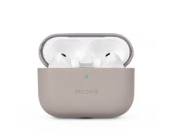 DECODED Leren Hoesje voor AirPods Pro 3 - Airpods Pro 3 Case - Premium ECCO-leer - Geschikt voor Magsafe - Draadloos Oplaadbaar - Indicatie Lampje - Krasbestendig - Beige