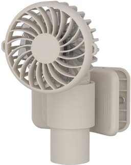 Nekventilator - Draagbare Ventilator - Nek Ventilator -Handventilator Mini Ventilator Ventilator met Clip - 3 Standen - 7 Bladen - Lichtbruin — thumbnail 1