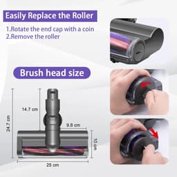 Elektrische Borstelkop Voor Stofzuiger - Compatibel Met Dyson V6 DC58 DC59 DC62 DC74 SV09 - Voor Harde Vloeren En Tapijt - Duurzaam Accessoire — thumbnail 3