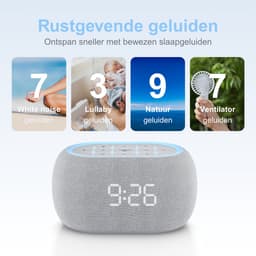 Neveda Digitale Wekker – White Noise Machine met Geluiden – Nachtlamp licht & Bluetooth Speaker – Brown Noise Machine - Voor Slaapkamer, Baby, Kinderen & Volwassenen — thumbnail 5