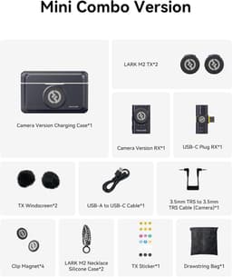 Hollyland LARK M2 Mini Combo Shine Charcoal Camera-ontvanger + USB-C ontvanger Engelse versie draadloze microfoon — thumbnail 5