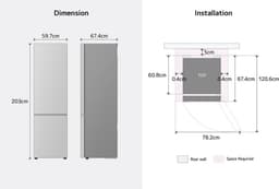 LG - GBBS322BPY - 465L INHOUD - Koel-vriescombinatie - Prime Zilver - Smart Technology (wifi) Ja - Energielabel B — thumbnail 3