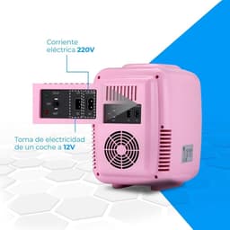 Mini Koelkast 4L Roze – Draagbaar 12V/220V – Koelen & Verwarmen – Skincare & Dranken – Compact & Stil — thumbnail 4