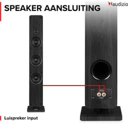 Audizio Arco passieve HiFi speakerset - Vloerstaande zuil luidsprekers - 320W - Zwart — thumbnail 2