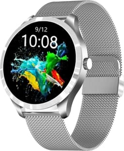 Belesy® Q9 PLUS - Smartwatch Dames – Smartwatch Heren - Horloge - 1.28 inch - Kleurenscherm - Stappenteller - Bloeddruk - Hartslag - 75+ Wijzerplaten – Sporten – Staal – Siliconen – Zilver – Blauw - Zwart - Kerstcadeau — thumbnail 3