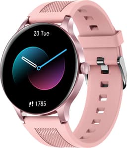 Belesy® NOBLE - Smartwatch Heren – Smartwatch Dames - Horloge – Stappenteller – Calorieën - Hartslag – Sporten - Je eigen foto als wijzerplaat - Kleurenscherm - Full Touch - Silicone – Roze - Moederdag — thumbnail 1
