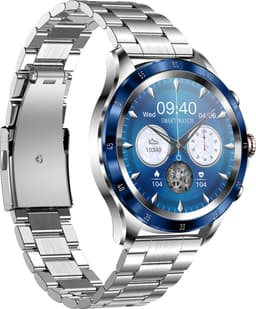 Belesy® XTRA - Smartwatch Heren – Smartwatch Dames - Horloge – Stappenteller – Calorieën - Hartslag – Bel functie - Je eigen foto als wijzerplaat - Kleurenscherm - Full Touch – Blauw - Milanees - Zilver - Moederdag — thumbnail 2