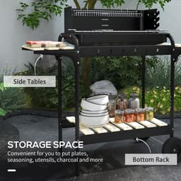 Outsunny - Houtskoolbarbecue - Metaal - 103L x 47B x 95H cm - Zwart — thumbnail 5