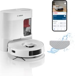 Bosch Spotless + BCRD1W Robotstofzuiger met Dweilfunctie, 11,000 Pa Zuigkracht, Statische natte dweil, Droog servicestation, Smart Vision Infrarood Navigatie, Bosch Home Connect App, Wit — thumbnail 1