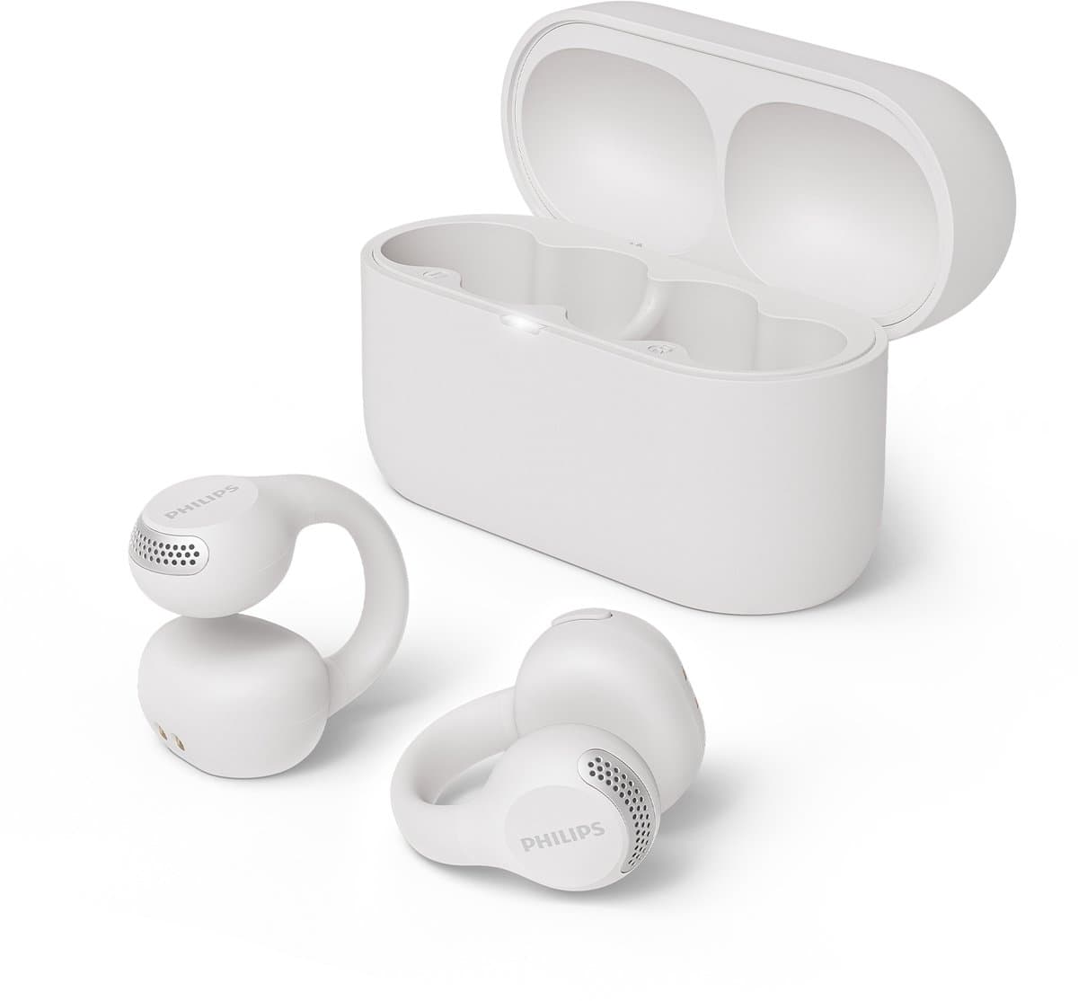 PHILIPS TAQ2000WT/00 Draadloze open-ear oortjes - Oorhaakjes - Open-ear pasvorm - 28 uur afspeeltijd - Bluetooth multipoint - IPX4 - App control - Bediening op de oorhaakjes - Wit — afbeelding 1