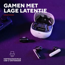 Trust GXT 409 Oxxie - Draadloze oordopjes voor Gaming - TWS In-ear - Bluetooth verbinding & USB-C-ontvanger - voor PC/Switch/Switch2/PS5 en Mobile - Wit — thumbnail 4