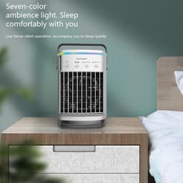 Ventilator-kleine ventilator-Draagbare luchtkoeler - Mini mobiele airconditioner - Persoonlijke verdamperluchtkoeler - Tijdfunctie en 7 LED-lampjes - Luchtkoelers voor thuis - Kantoor - Slaapkamer — thumbnail 3