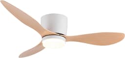 Livano Plafondventilator - Met Verlichting - Plafond Ventilator - Met Lamp - Plafonniere Met Ventilator - Met Licht - Oranje - 132cm — thumbnail 1