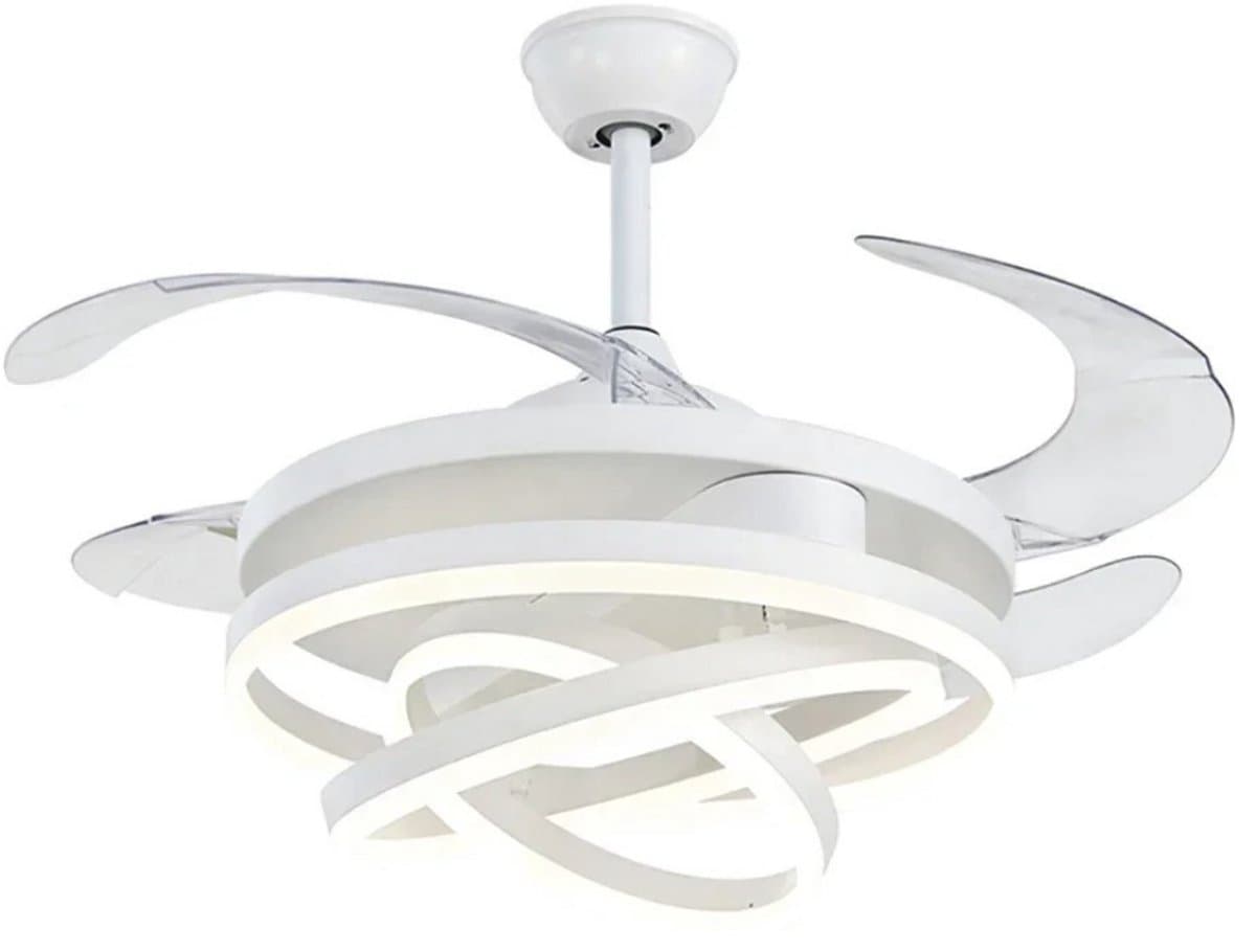 Nivard Plafondventilator - Met Verlichting - Plafond Ventilator - Met Lamp - Plafonniere Met Ventilator - Met Licht - Wit - 106cm — afbeelding 1