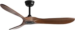 Nivard Plafondventilator - Met Verlichting - Plafond Ventilator - Met Lamp - Plafonniere Met Ventilator - Donker Hout - 152cm — thumbnail 1
