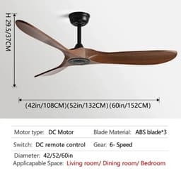 Nivard Plafondventilator - Met Verlichting - Plafond Ventilator - Met Lamp - Plafonniere Met Ventilator - Donker Hout - 152cm — thumbnail 2