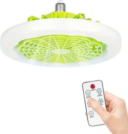Nivard Plafondventilator - Met Verlichting - Plafond Ventilator - Met Lamp - Plafonniere Met Ventilator - Met Licht - Wit - 22.5cm — thumbnail 1