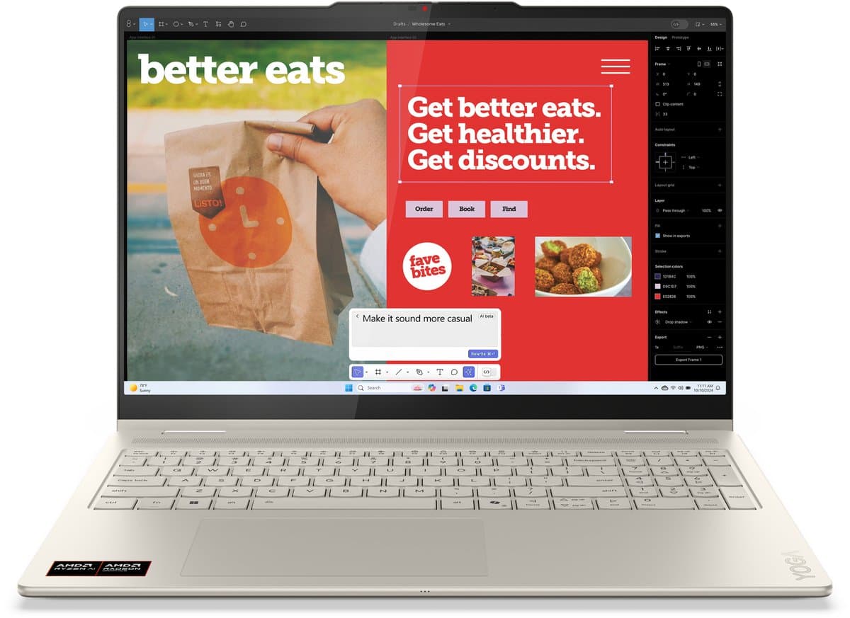 Lenovo Yoga 7 2-in-1 16AKP10 Copilot+ PC AMD Ryzen AI 7 350 Hybride (2-in-1) 40,6 cm (16") Touchscreen 2.8K 32 GB LPDDR5x-SDRAM 1 TB SSD Wi-Fi 7 (802.11be) Windows 11 Home Grijs Engels — afbeelding 1