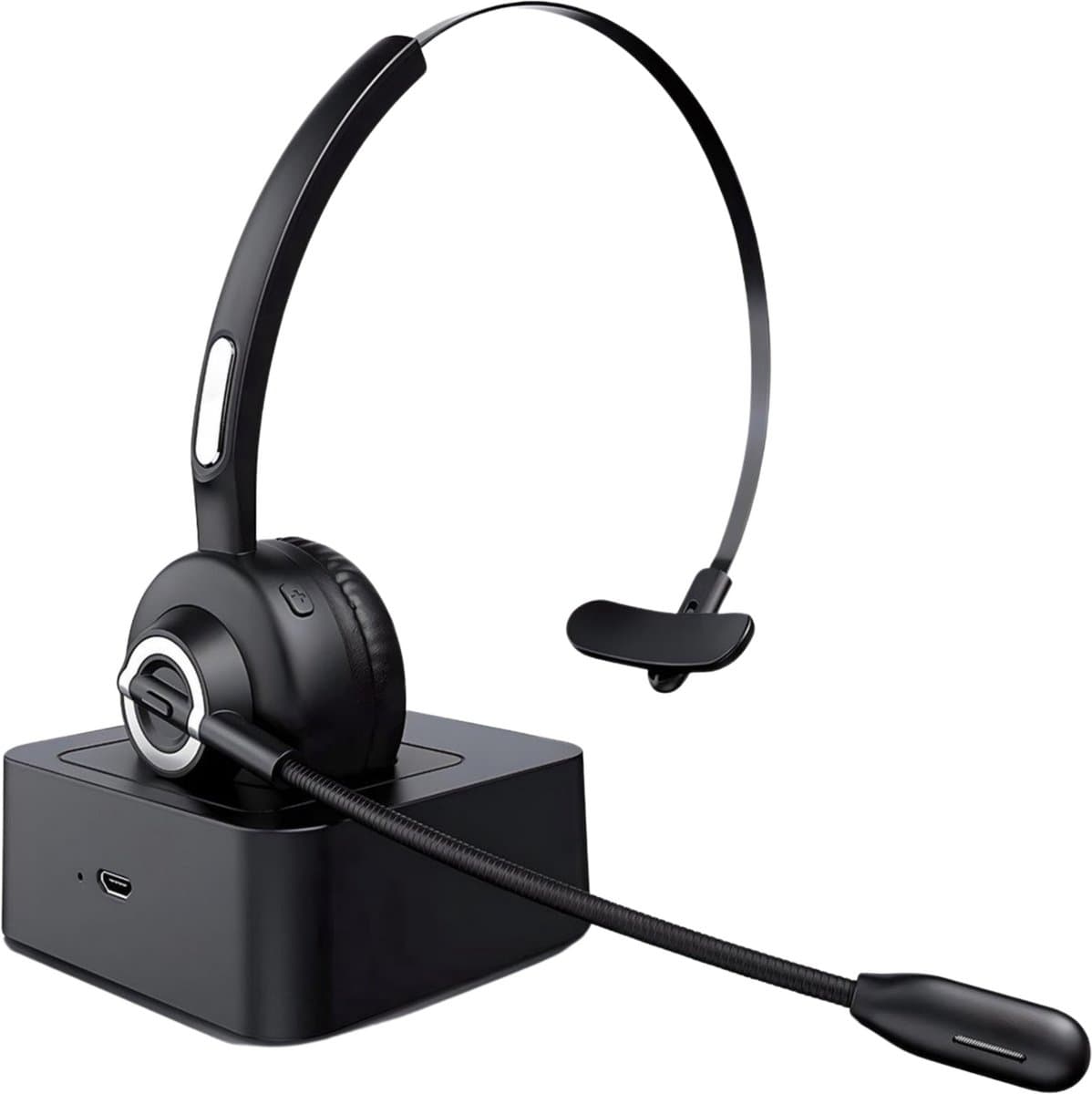 Nince Draadloze Headset met Microfoon – Bluetooth Headset – Draadloos – Headset Met Microfoon - Voor Laptop, PC & Smartphone – Zwart — afbeelding 1