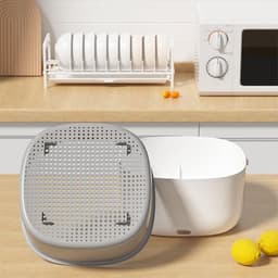 Automatische groentewasser - Fruit- en groentewasser - Ultrasone fruit- en groentewasmand - Afvoer met grote capaciteit - Keukeningrediëntreiniger - Fruit- en groentereiniger - Draagbaar - Multifunctionele fruit- en groentewasser voor thuis — thumbnail 3