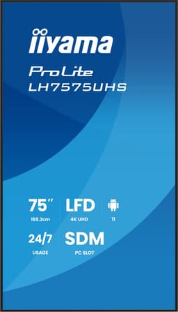 iiyama LH7575UHS-B2AG beeldkrant Digitale signage flatscreen 190,5 cm (75") LCD Wifi 500 cd/m² 4K Ultra HD Zwart Type processor Android 11 24/7 — thumbnail 5