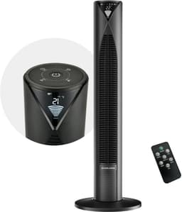 CoolHome CF2205 Ventilator - Stille torenventilator met afstandsbediening - Waaier met timer - Ventilator staand - Tower fan met dimbaar LED scherm - 96 cm - Zwart — thumbnail 1