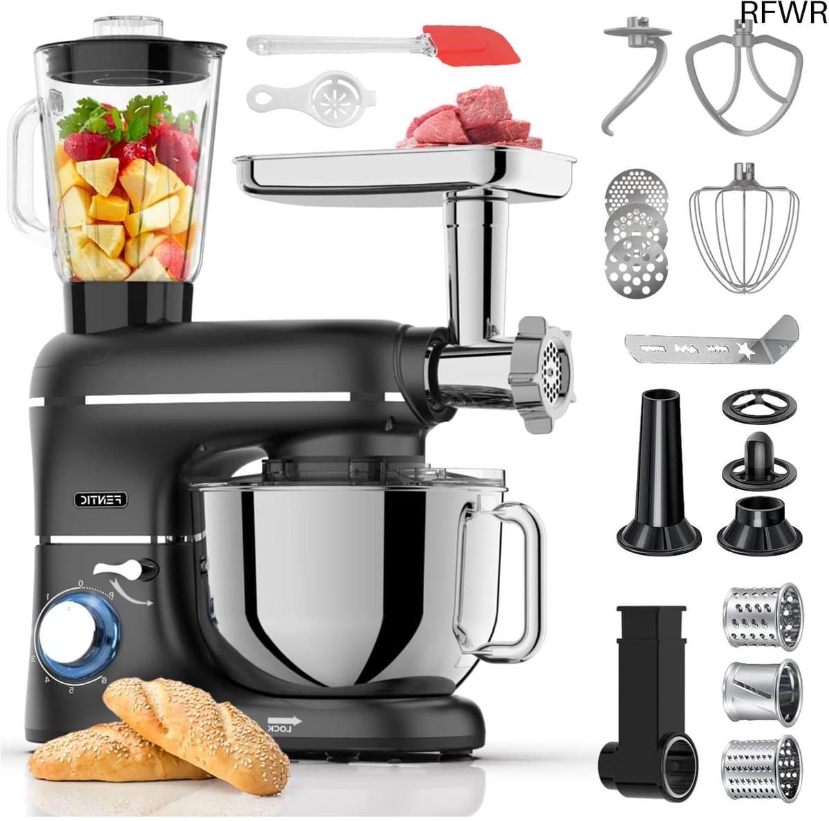 RFWR® Multifunctionele Keukenmachine 2000W - 6,2L Mengkom met Blender, Vleesmolen en Accessoires — afbeelding 1