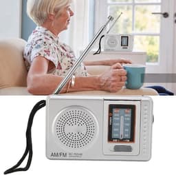 Draagbare Mini Noodradio FM/AM - Pocket Radio Speler - Radio voor Rampen - Radio op Batterijen - Transistor Radio op Batterijen - Kleine Radio - Zilver — thumbnail 2