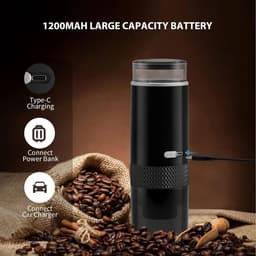 Mini-espressomachine voor op reis - Oplaadbaar & Handmatig - K Cup-capsules - Kamperen & Wandelen . — thumbnail 2