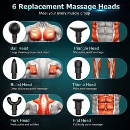 RFWR® Massagepistool voor spierpijnverlichting met 30 snelheden en 6 massagekoppen — thumbnail 5