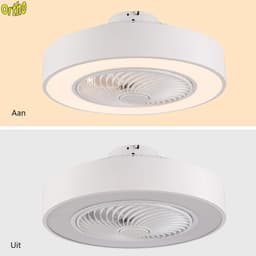 Ortho® - Plafondventilator - Plafondlamp - LED verlichting - LED fan - Zomer- en winterstand - Met afstandsbediening - Wit — thumbnail 3