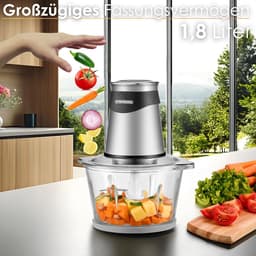 RFWR® Elektrische Keukenmachine met 500W Sterke Motor en 1,8L Glazen Kan — thumbnail 5