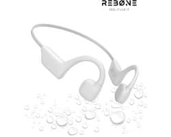 REBØNE Core Bone Conduction Headphone Core - Sport Oortjes Draadloos - Hardloop Hoofdtelefoon - Draadloze Bluetooth Koptelefoon - Sportoordopjes - Draadloos - Hardlopen - Open Ear - Wireless - IPX5 waterdicht / Wit