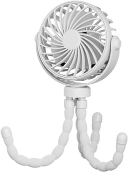 Handventilator - Draagbare Ventilator Oplaadbaar - Wit - Hand Tafelventilator Draadloos - Kinderwagen Mini Fan - 3 Standen - mini ventilator - festival ventilator - octopus ventilator — thumbnail 1
